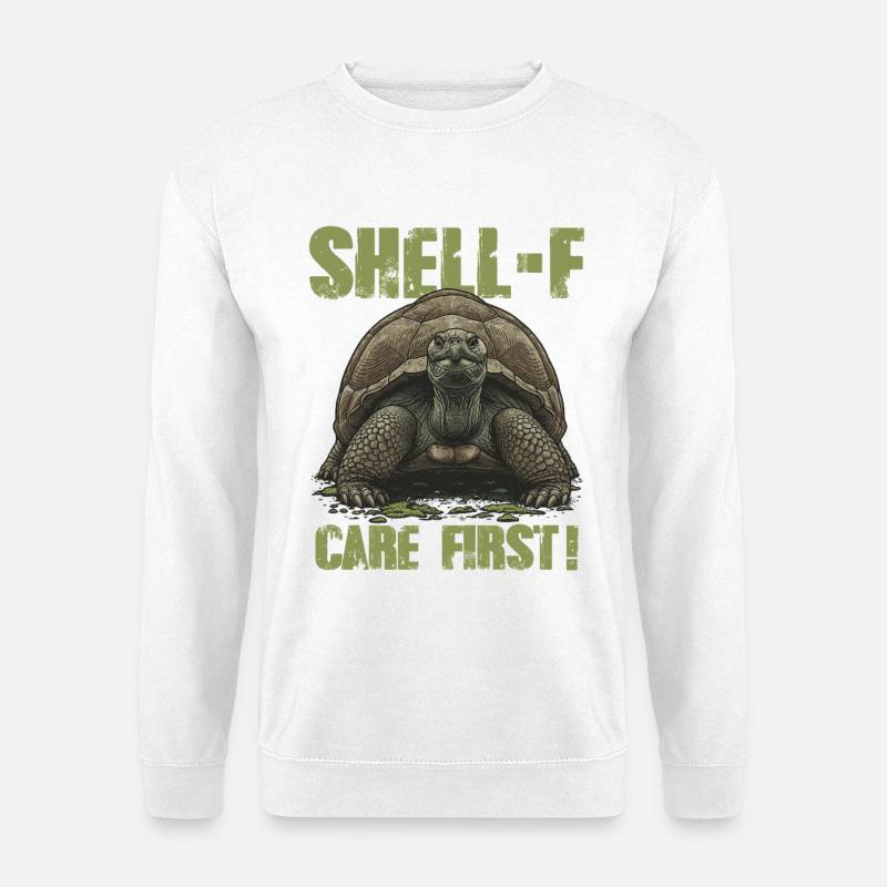 Turtle Shell-f Care First Humor - Unisex Pullover - Weiß