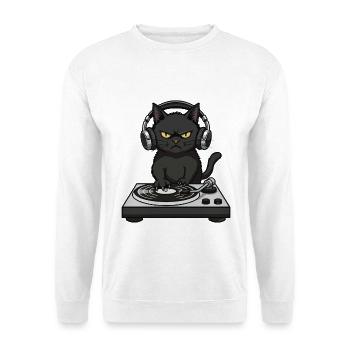 Turntable Cat Cat DJ Vinyl - Unisex Sweatshirt - white - Front