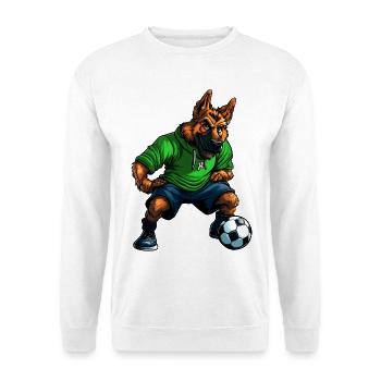 Footballeur berger allemand - Sweat-shirt Unisexe - blanc - Devant