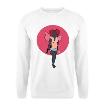 Mouche Guerrière aux Ailes Roses - Sweat-shirt Unisexe - blanc - Devant