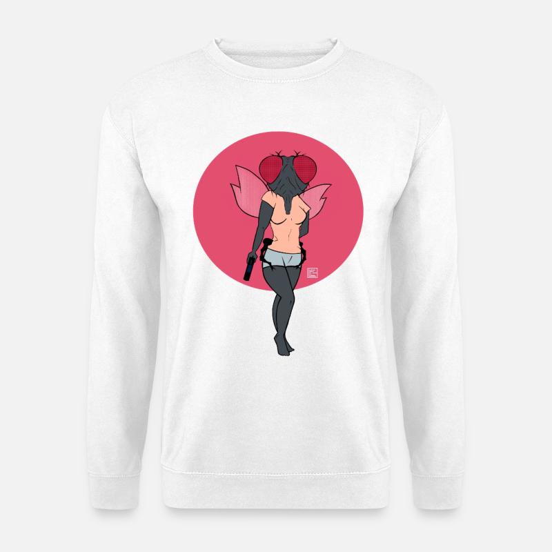 Pink-Winged Warrior Fly - Unisex Sweatshirt - white