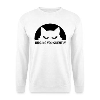 Katze Stilles Urteil Schwarzer Humor - Unisex Pullover - Weiß - Vorne