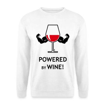 Powered By Wine! (Wein / Rotwein / Zu) - Unisex Pullover - Weiß - Vorne