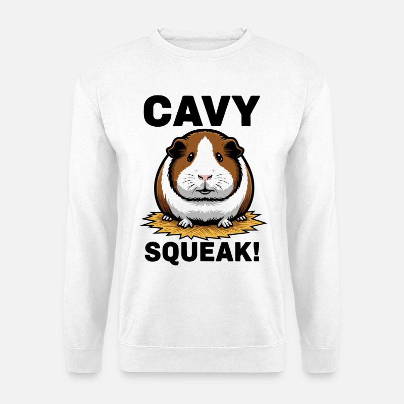 Cochon d'Inde Cavy Squeak Guinea Pig - Unisex Sweatshirt - white