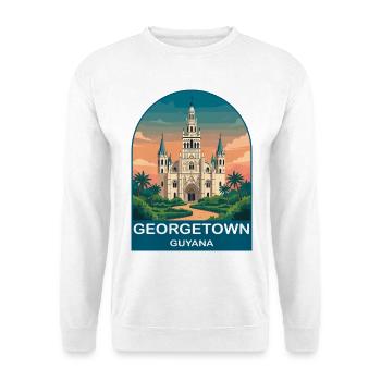 Affiche de voyage de la cathédrale vintage de Georgetown, Guyane - Sweat-shirt Unisexe - blanc - Devant