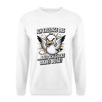 Ich erledige das  Möwe Witziger Vogel - Unisex Pullover - Weiß - Vorne