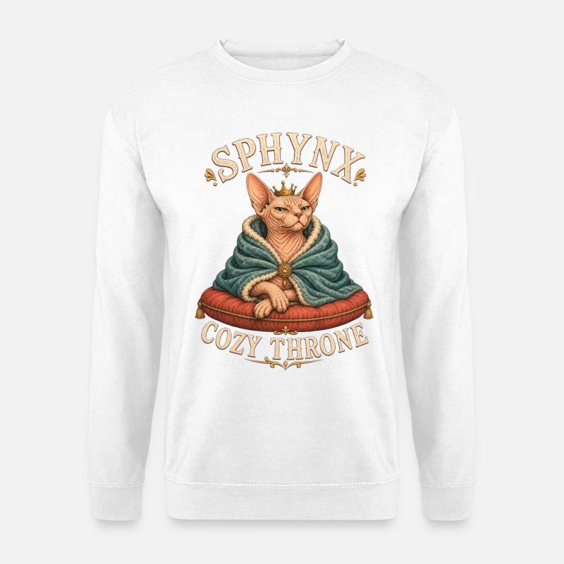SPHYNX COZY THRONE Cat - Unisex Sweatshirt - white