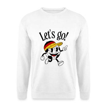 Fußball Fan Retro Comic Maskottchen - Unisex Pullover - Weiß - Vorne
