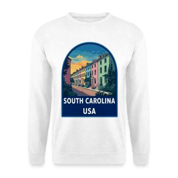 South Carolina Charleston Rainbow Row Retro Badge - Unisex Sweatshirt - white - Front