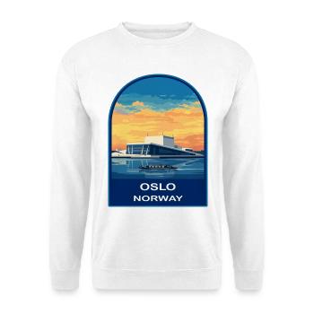 Oslo Norway Opera House Retro Sunset Travel Badge - Unisex Sweatshirt - white - Front