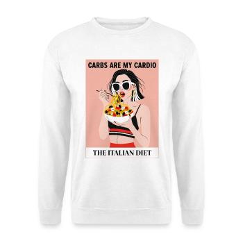Les pâtes, c’est mon cardio – régime italien - Sweat-shirt Unisexe - blanc - Devant