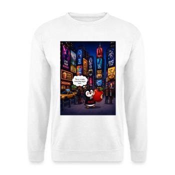 Beak Apple – Drôle de design de pingouin new-yorkais - Sweat-shirt Unisexe - blanc - Devant