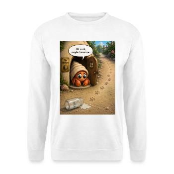 Oh Crab, Maybe Tomorrow – Cute Hermit Crab Cartoon - Unisex Sweatshirt - white - Front
