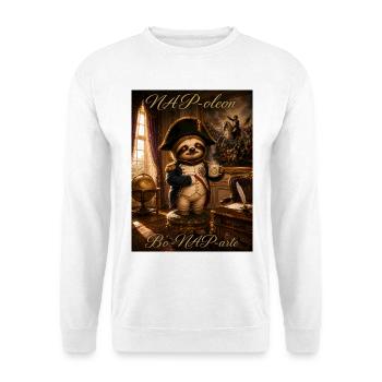 NAPoleon Bo-NAP-arte – Funny Sloth History Pun - Unisex Pullover - Weiß - Vorne