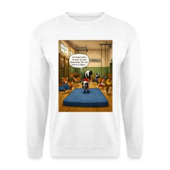 Bodenturnen – Lustiges Stinktier Turnhallen Motiv - Unisex Pullover - Weiß - Vorne