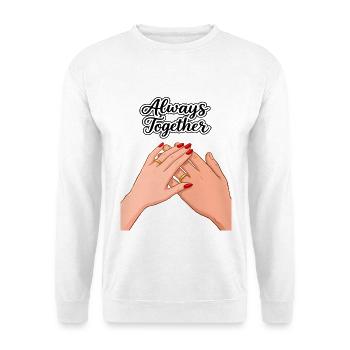 Toujours ensemble : mains avec alliances - Sweat-shirt Unisexe - blanc - Devant