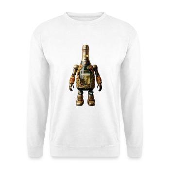 Gilded Bottle Robot with Filigree - Unisex Sweatshirt - white - Front