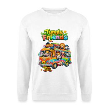Bus des Amis de la Jungle - Sweat-shirt Unisexe - blanc - Devant