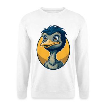 Emu Kawaii Mascot Cartoon Character Clipart Logo - Unisex Sweatshirt - white - Front