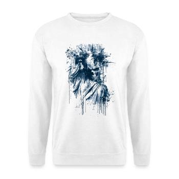 Style larme de la déesse drapée en indigo - Sweat-shirt Unisexe - blanc - Devant