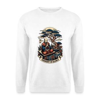 Harmony in Silence Zen Monk - Unisex Pullover - Weiß - Vorne