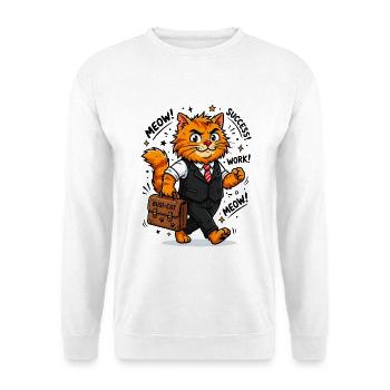  Fleißiger Business-Kater mit Aktentasche - Unisex Pullover - Weiß - Vorne