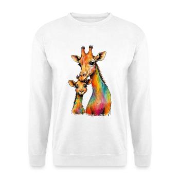 Maman girafe avec sa descendance - Sweat-shirt Unisexe - blanc - Devant
