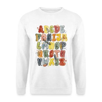Colorful Watercolor Alphabet for Back to School - Unisex Sweatshirt - white - Front
