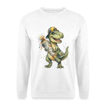 Funny watercolor T-Rex for back-to-school - Unisex Sweatshirt - white - Front