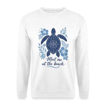 Meet me at the Beach – Turtle in Mandala Style - Unisex Sweatshirt - white - Front