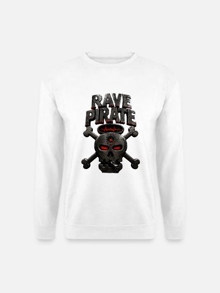 Rave-Piratenschädel - Unisex Pullover - Weiß