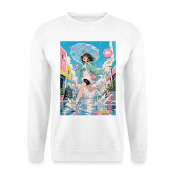 Fröhlicher Regentag in Pastellfarben - Unisex Pullover - Weiß - Vorne