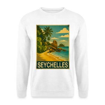 Seychellen - Unisex Pullover - Weiß - Vorne - Alina (178cm) & Michal (187cm)