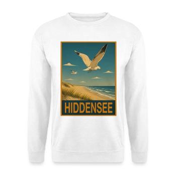 Hiddensee Möwe - Unisex Pullover - Weiß - Vorne - Alina (178cm) & Michal (187cm)