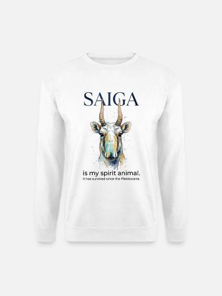 Saiga Antelope Spirit Animal - Unisex Pullover - Weiß