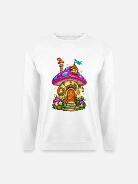 Wunderwald Pilzhäuschen - Unisex Pullover - Weiß