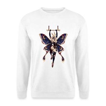Schmetterlingsakrobatik im Zirkus - Unisex Pullover - Weiß - Vorne - Alina (178cm) & Michal (187cm)