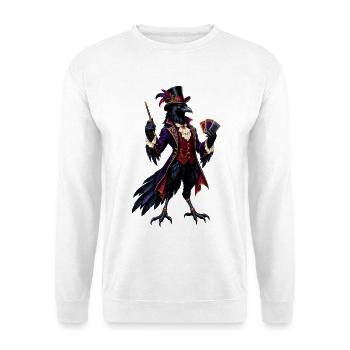 Rabenmagier im viktorianischen Stil - Unisex Pullover - Weiß - Vorne - Alina (178cm) & Michal (187cm)