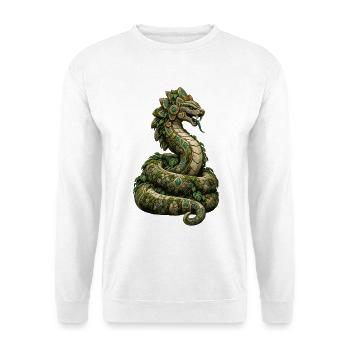 Jade Drachen mit Lianen - Unisex Pullover - Weiß - Vorne - Alina (178cm) & Michal (187cm)