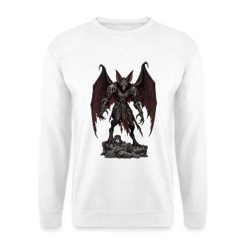 Dämonischer Drachendrache - Unisex Pullover - Weiß - Vorne - Alina (178cm) & Michal (187cm)
