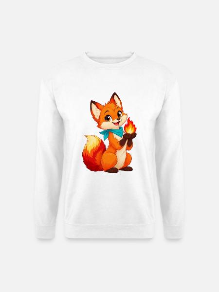 Fuchs mit Funkenflamme - Unisex Pullover - Weiß