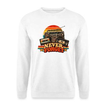 Vergessen Sie niemals die Retro-Kassette - Unisex Pullover - Weiß - Vorne - Alina (178cm) & Michal (187cm)