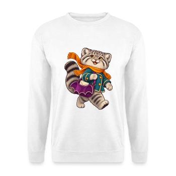 Katzenheld Schal Mantel - Unisex Pullover - Weiß - Vorne - Alina (178cm) & Michal (187cm)