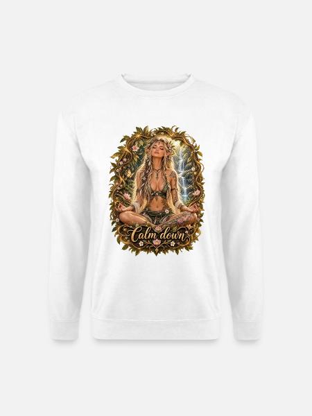Beruhigende Waldelfe Meditation - Unisex Pullover - Weiß
