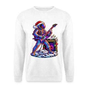 KOSMISCHER ROCKER | Santas lautester Helfer - Unisex Pullover - Weiß - Vorne - Alina (178cm) & Michal (187cm)