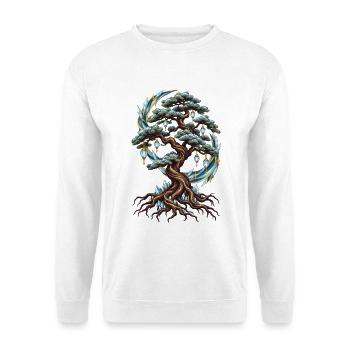Kristallbaum der Nacht - Unisex Pullover - Weiß - Vorne - Alina (178cm) & Michal (187cm)