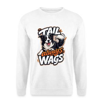 Border Collie - Unisex Pullover - Weiß - Vorne - Alina (178cm) & Michal (187cm)
