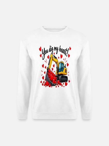 Ein Ausgräber, der Herzen liebt - Unisex Pullover - Weiß