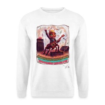 Ameise MALÚ Rock Gitarre E-Gitarre Band Pop Art - Unisex Pullover - Weiß - Vorne - Alina (178cm) & Michal (187cm)