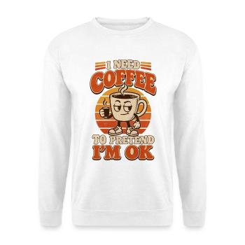 Vintage-Kaffee braucht Kaffee - Unisex Pullover - Weiß - Vorne - Alina (178cm) & Michal (187cm)